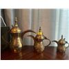 Image 1 : Set Of 3 Antique Arabic Dallah Coffee Pots