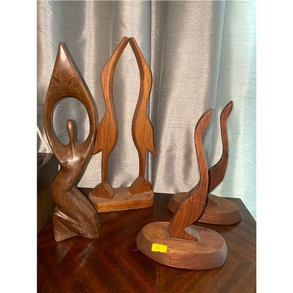 Collection Of Small Decorative Wooden Statues