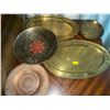Image 1 : Assortment Of Vintage Brass Serving Trays/ Plates