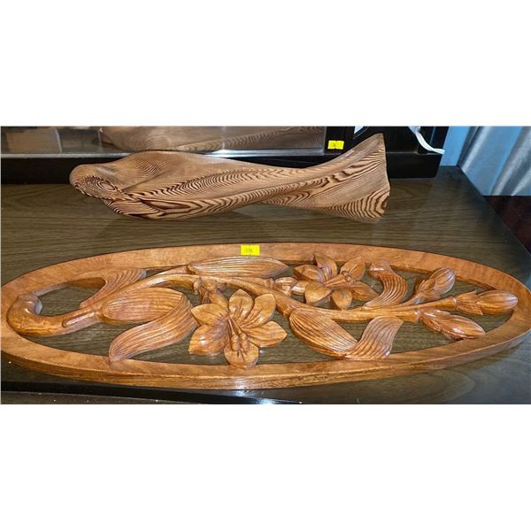 Carved Wooden Wall Art And Statue