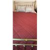 Image 2 : Queen Size Brass Bed & Mattress & Bedding 60W