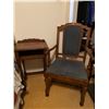 Image 1 : Antique Wooden Chair And Side Table