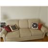Image 1 : Lazyboy Fabric Sofa 88L x 42D 36T Comes with throw Pillows & Afghan Throw