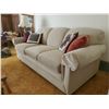 Image 5 : Lazyboy Fabric Sofa 88L x 42D 36T Comes with throw Pillows & Afghan Throw