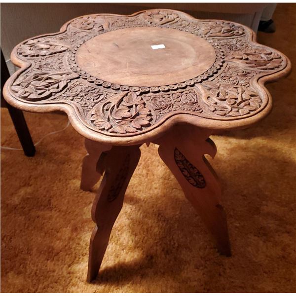 Inlaid Teak Side Table 18 x 18 x 19T