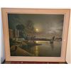 Image 1 : Arabian Sea At Night Middle East Painting 52W x 44T Unknown Artist Framed In Lebanon
