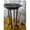 Image 1 : Antique Victorian Oak Barley Twist  Fern Stand On Castors