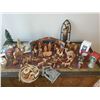 Image 1 : Hand Carved Christmas Nativity Scene & Decor