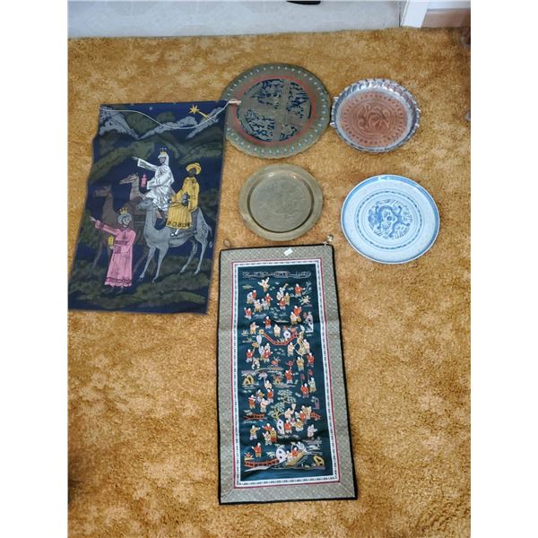 Asian Decor Tapestry & Plates