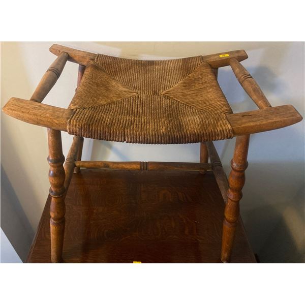 Antique Wicker Stool 20 x 12 x 18T