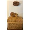 Image 1 : Antique Wicker Basket & Extras 22L x 15D x 16T