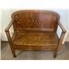 Image 1 : Antique Oak Entry Wooden Bench - Shoe Storage 39L x 17D x 36T