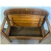 Image 3 : Antique Oak Entry Wooden Bench - Shoe Storage 39L x 17D x 36T