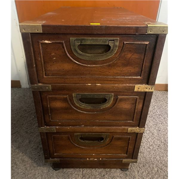 Antique Storage Box Side Table Brass Fittings 13W x 25D x 21T