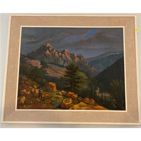 Mountain Scene Oil On Canvass 36 x 30