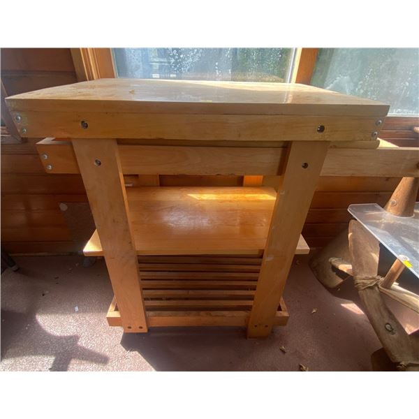 Vintage Wood Garden Shelf 33L x 18D x 30T