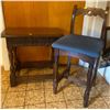 Image 1 : Antique Oak Stool  & Child  Chair 13W x 13D x28T