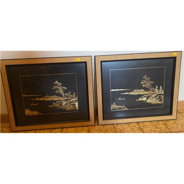 Asian Gold Foil Art 19 x 17