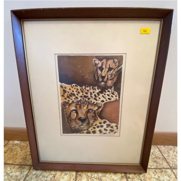 Joana Scherbert Cheetah Woodblock Print 14 x 17