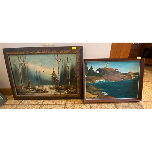 Nature Paintings Forrest 19 x 14 Lighthouse