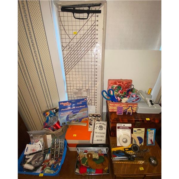 Sewing Supplies - Handheld Sewing Machine Needles Scissors Thread Etc...