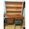 Image 1 : Vintage Desk & Chair With Desktop Shelf 47H21D65H