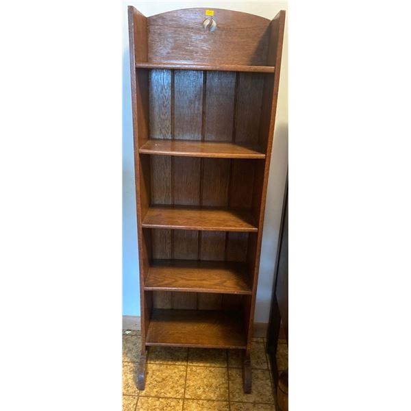 Small Antique Book Shelf With A Ying Yang Design. 15W11D47H