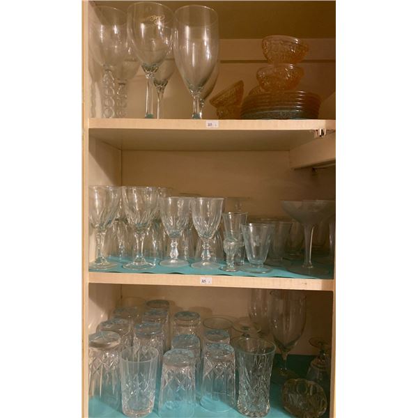 Large Clear Glass Collection With A Small Pink Set