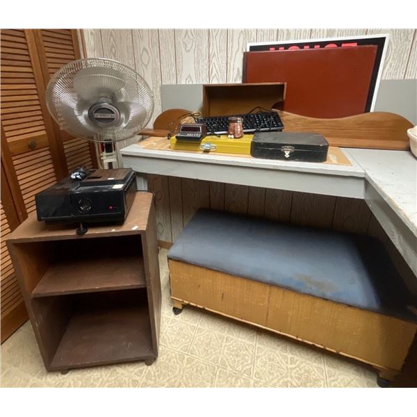 GAF 2680 Slide Projector & Metal Slide Storage Boxes