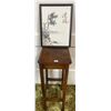 Image 1 : Wood Decorative Table w/ Asian Art Framed