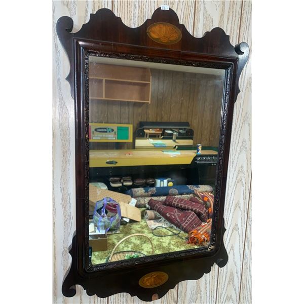 European Wood Mirror Wall Hanging  18x33