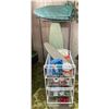 Image 1 : Metal Rolling Rack 2 Ironing Boards w/ Metal Organizer & It's Contents