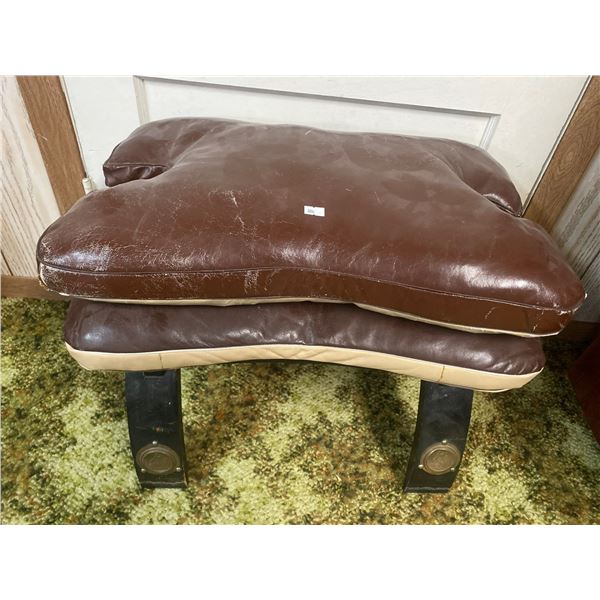 Camel Saddle 23x15x14 Leather & Wood
