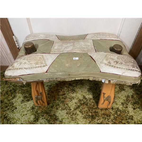 Mint Green & Ivory Leather Camel Saddle  23x15x14