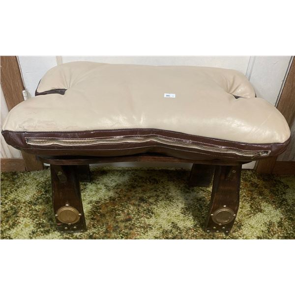 Leather & Wood Camel Saddle 22x15x13