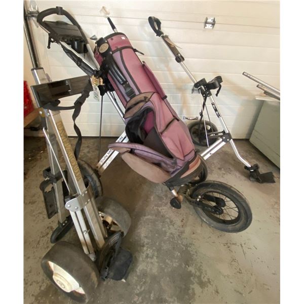 Pink Golf Bag & Carts Manual Golf Caddies