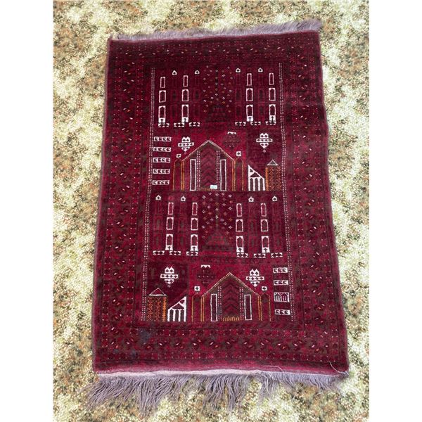 Silk Persian Rug w/ Tasseled Ends 29x46