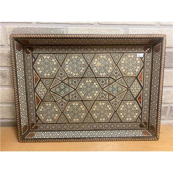 Stunning Morrocan Wood Decorative Tray 19x14