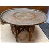 Image 1 : Brass Top Moroccan Table Handcarved 25x25x18