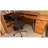 Image 2 : Wood Desk 64x24x29 w/ Adjustable Office Chair
