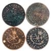 Image 2 : Lot of (4) Bank of Upper Canada 1857 Half Penny Tokens Good