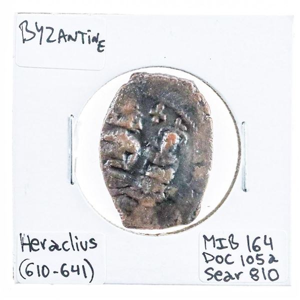 Byzantine Bronze Coin 610-641 AD Heraclius Doc 105a / Sear 810 / MIB164 RARE