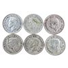 Image 2 : Lot of (6) Canada LOW MINTAGE 10 Cent Silver 1948 Bank of Canada Dime 10c