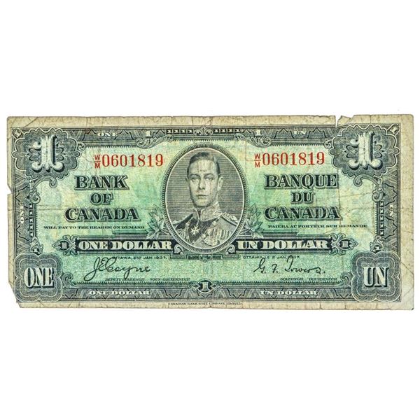 Canada 1937 Bank of Canada $1 Coyne/Towers