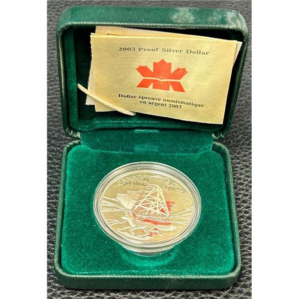 2003 Canada .9999 Fine Silver Dollar in Case.