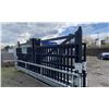 Image 1 : STEELMAN 20' BLACK METAL BI-PARTING FARM DRIVEWAY GATE WITH CROSS BARS *MUST HAVE PROPER TOOLS /