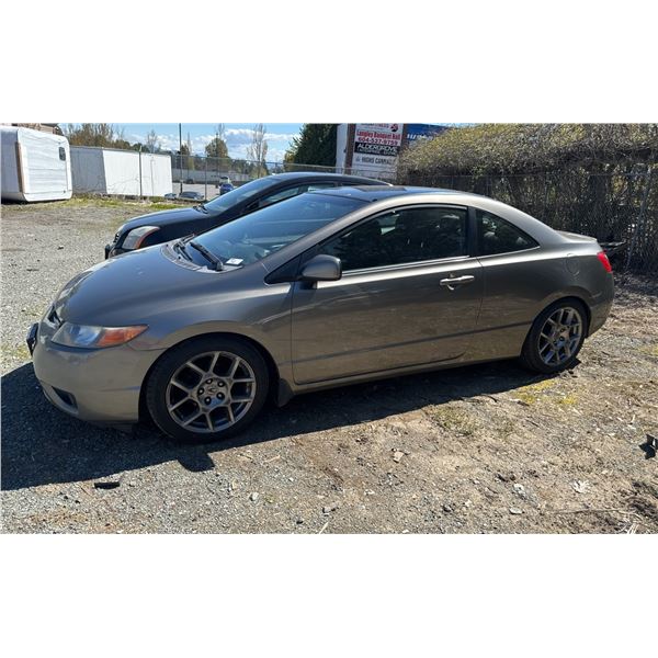 2008 HONDA CIVIC LX 2DRCP, GREY, GAS, MANUAL, VIN 2HGFG116X8H006735, 267,313KMS,