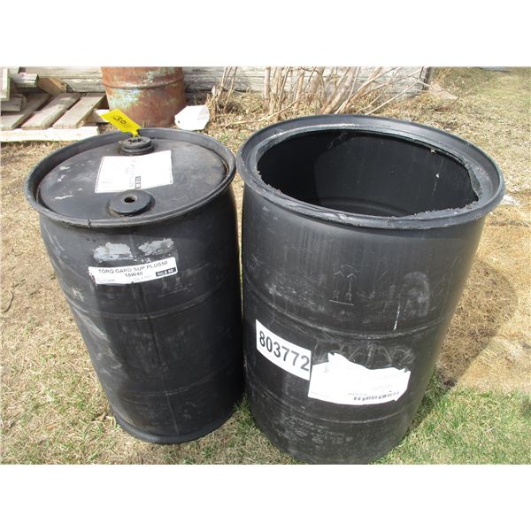 (2) Plastic Barrels - Empty