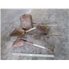 Image 1 : (2) Shovels, Fork, Military Gas Can, Disc Marker, Pipes