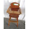 Image 1 : Wooden Doll High Chair - 18" Tall